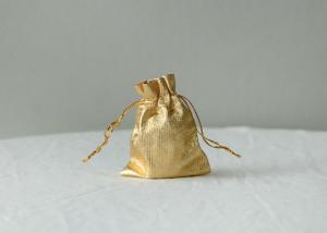 Quality Small Gold / Silver Drawstring Gift Bags For Candy / Perfume Bottle wholesale