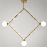 Post-modern Iron Glass Geometry Chandelier Living Room Rhombus Triangle