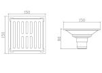 304 Stainless Steel Floor Drain Bathroom /Restroom L Style Floor Drain Square