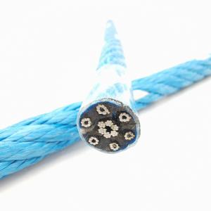 Quality 6 Strand 18mmx500m PP PE Combination Wire Core Rope For Fishing Towing Ship wholesale