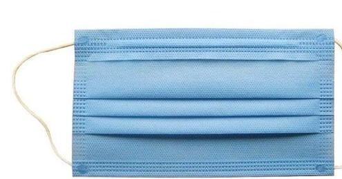 Custom Printed Disposable Surgical Masks Blue Earloop Pleated 3 Ply Medical