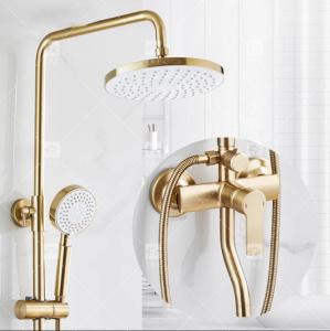 Quality Nordic Light Luxury Shower Set Home Faucet Brass Brushed Gold Hot And Cold Pressurized Nozzle wholesale
