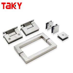 Quality Stainless Steel 90 Degree Glass Shower Hinge Brass Shower Door Pivot Hinge for Bathroom Glass Screen Hinges wholesale