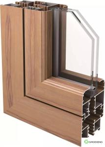 Quality Wooden Grain Casement Aluminum Profile Windows With Great Feeling wholesale