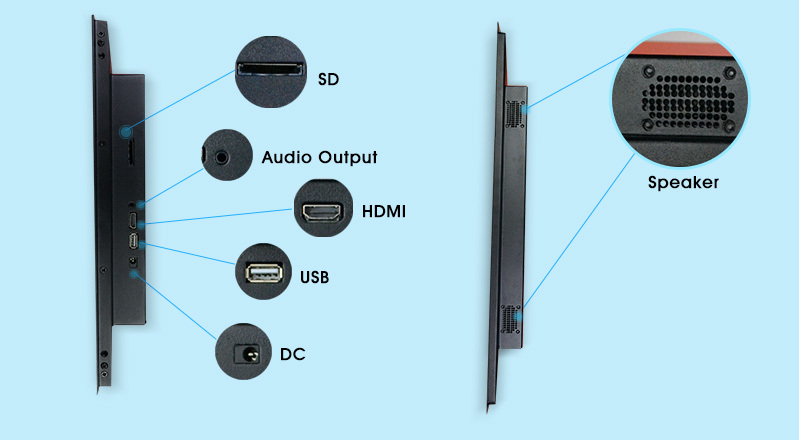 Customizable 7 Inch Open Frame Monitor 1280*720P With Low Power Consumption