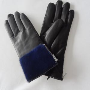Quality Sheepskin Womens Soft Leather Gloves Wool Lining Simple Classic Style wholesale