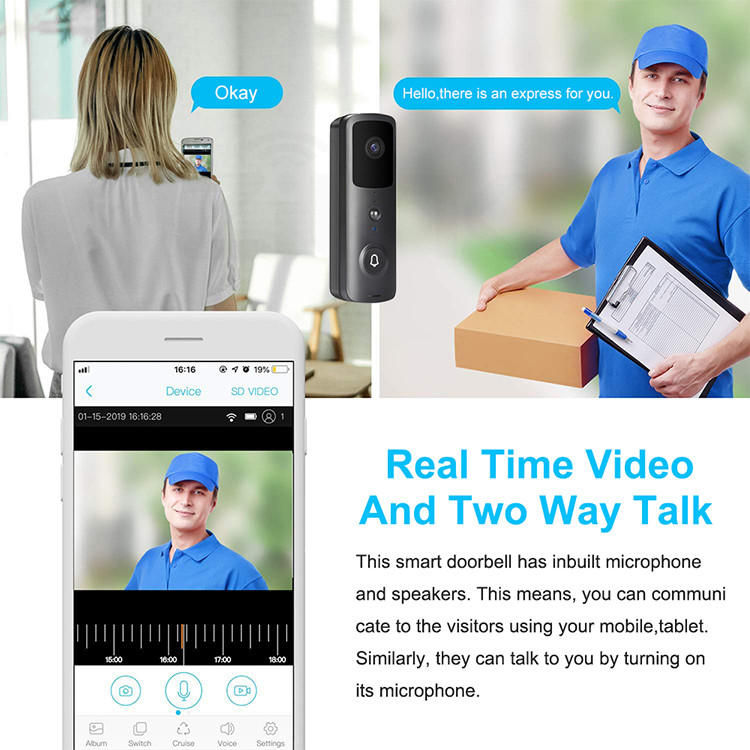2 Way Audio WiFi Video Doorbell Camera 1080P with Chime Motion Detector