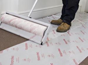 Quality 0.05mm 36″ X 200′ Polyethylene Opaque Stable Adhering Sticky Plastic For Carpet wholesale
