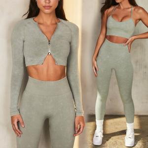 Quality Oem Factory Manufacturer Custom Logo Seamless 2 Piece Yoga Set Lightweight High Waist Training Tights wholesale