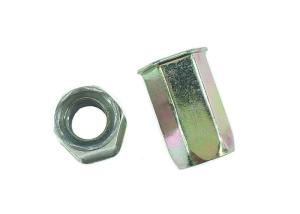 Quality Carbon Steel Hardware Nuts Bolts Flat Head M6 x 18 Hex Rivet Nut Yellow Zinc Plated wholesale