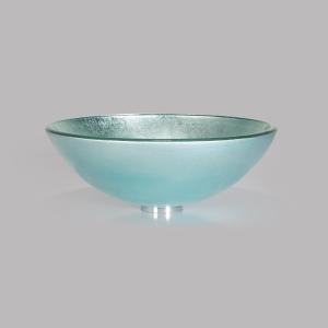 Quality Round Silver Tempered Glass Sink Bathroom Countertop Wash Basin wholesale