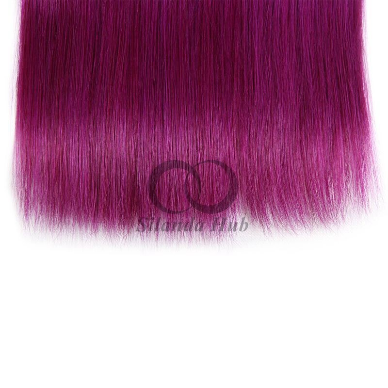 #T1B/Purple Straight Remy Human Hair Bundles Sew In Weave Bundles Brazilian Bundle Deals