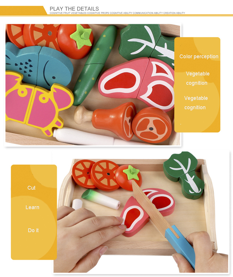 Simulation Kitchen Pretend Toy Wooden Montessori Educational For Kids