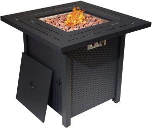 Quality 50,000 BTU 28'' Square Fire Pit Table Outdoor Propane Brazier With Lid wholesale