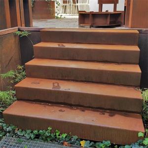 Quality Pre weathered Corten Steel Garden Steps Stairs 1000mm to 3000mm width wholesale