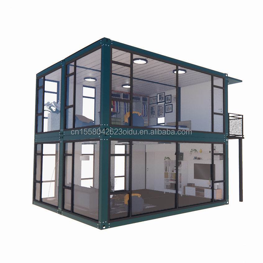 Aluminum Alloy Windows in Customized Luxurious Bedrooms Bathrooms and Kitchens with 50/75/100mm Wave Sandwich Panel Walls