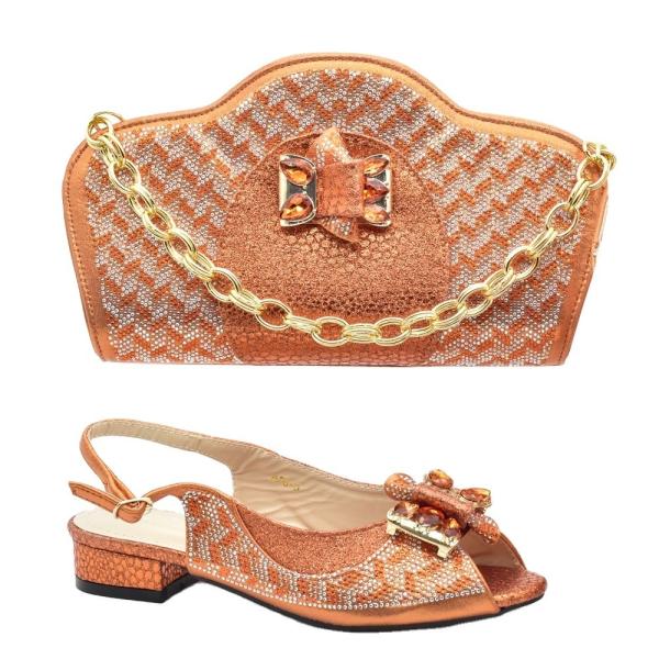 Women's PU High Heel Sandals and Matching Bag Set for Party Latest Fashion from
