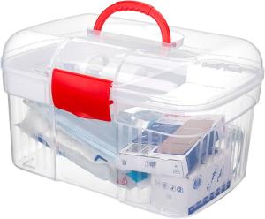 Quality Clear First Aid Kit Container, Travel Medicine Storage Box With Tray First Aid Kit Container, Clear Organizer Box wholesale
