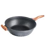 32cm Grey Flat Bottom Induction Wok Non Stick Aluminum Pan 6.62kg