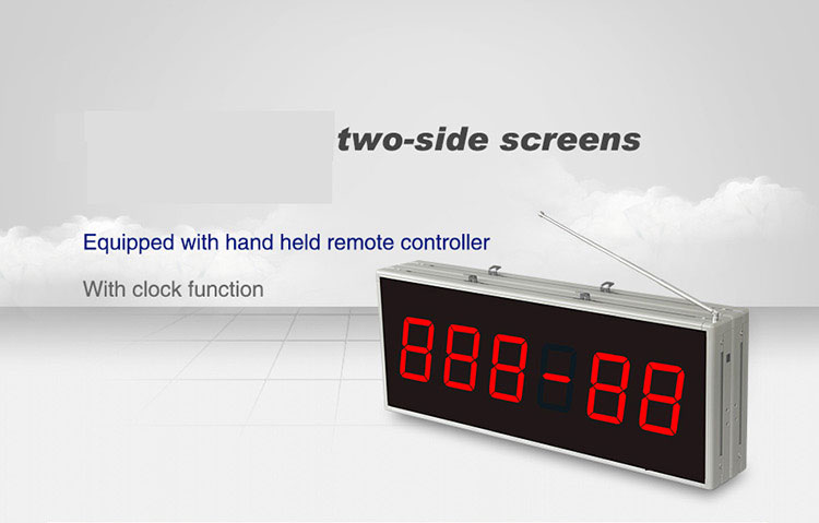 Restaurant remote wireless calling system big double side led screen receiver