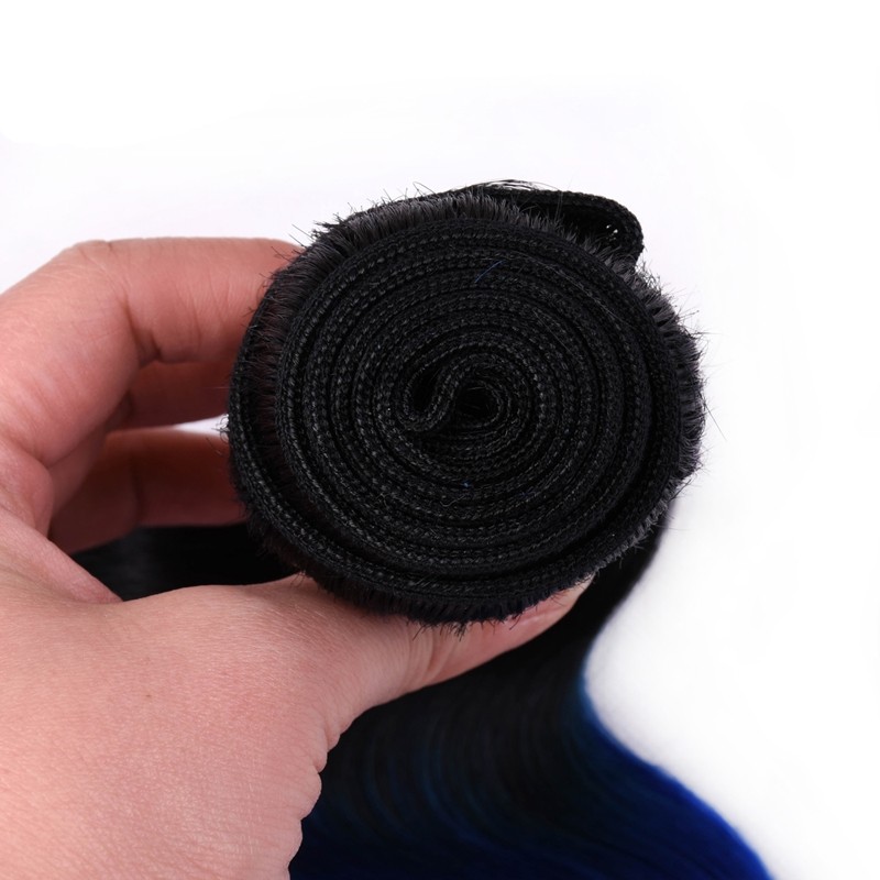 #T1B/Blue/Pink Body Wave Remy Human Hair Bundles Sew In Weave Bundles Brazilian Bundle Deals