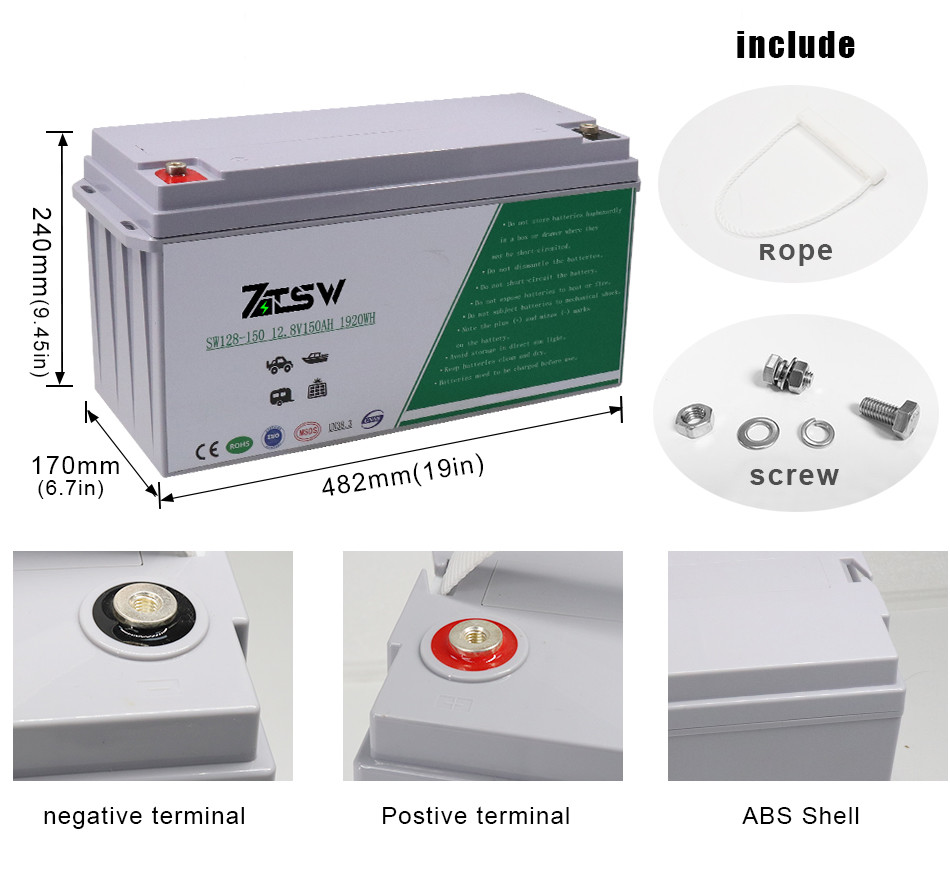 IP65 6000 Deep Cycle Lithium LiFePO4 Battery For Home Storage