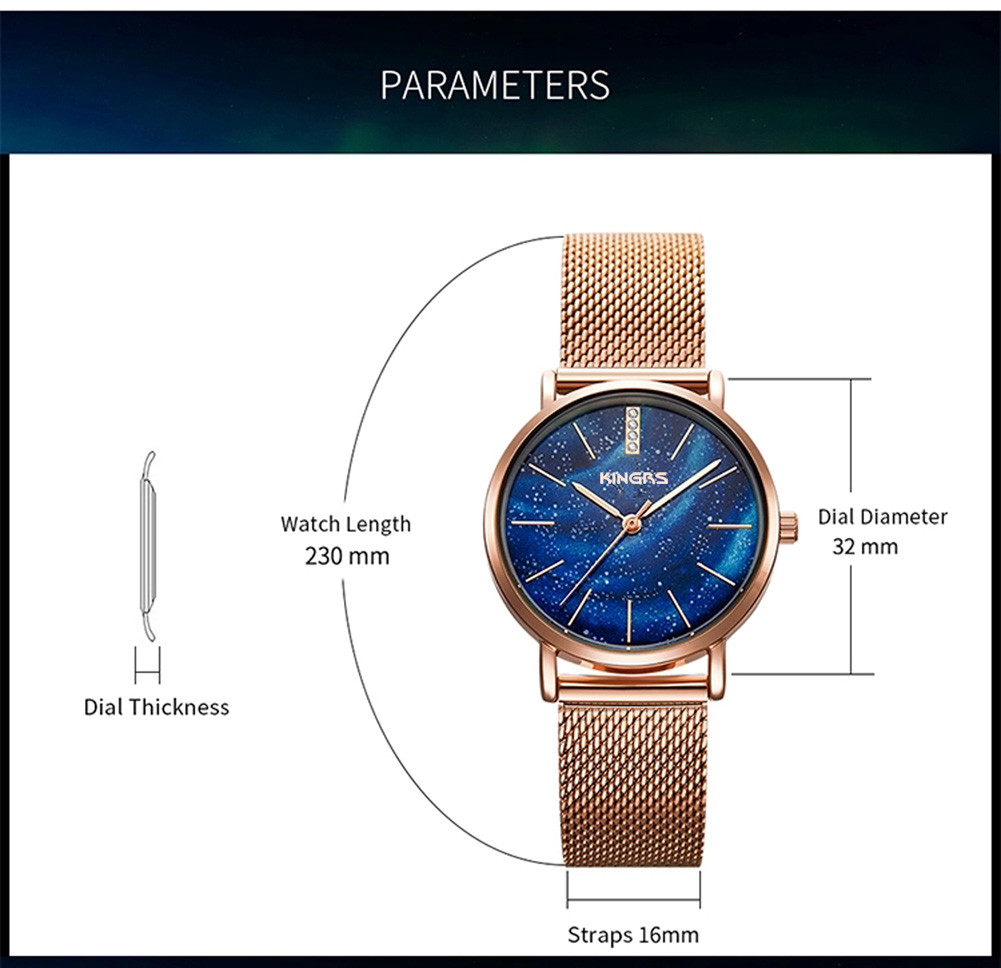 32mm Stainless Steel Milanese Band Ladies Fashion Wrist Watch Jewlery Watch for Women
