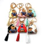 Cute Handmade Sliver Plated 2cm Coin Purse Wallet Keychain Glitter Leather