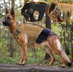 Quality Plastic Tactical Dog Harness For Hiking Training Brown wholesale