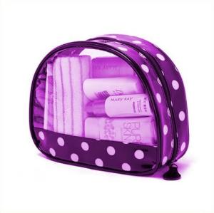 Quality Printed Transparent Waterproof Purple Pvc Makeup Bags For Travelers wholesale