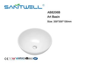 Quality Counter Top Toilet Ceramic Art Basin White Color With Size 330 * 330 * 130mm wholesale
