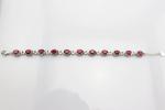 Sterling Silver 5x7mm Oval Ruby Cubic Zircon Tennis Bracelet(B06PINK)