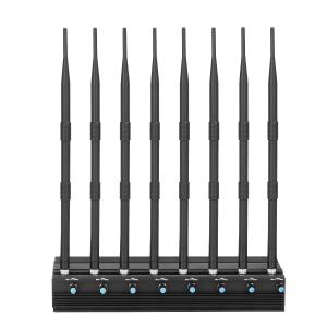 China Adjustable 20 watt 8 Antennas 3G 4G Cellphone Jammer and UHF VHF Jammer on sale