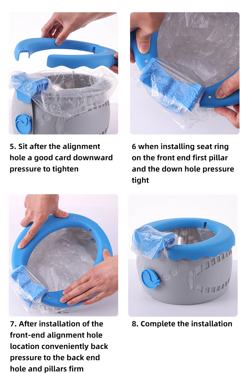 Baby Toilet Serenity Blue Sakura Pink Solid PP TPE Potty Seats with Customized Logo