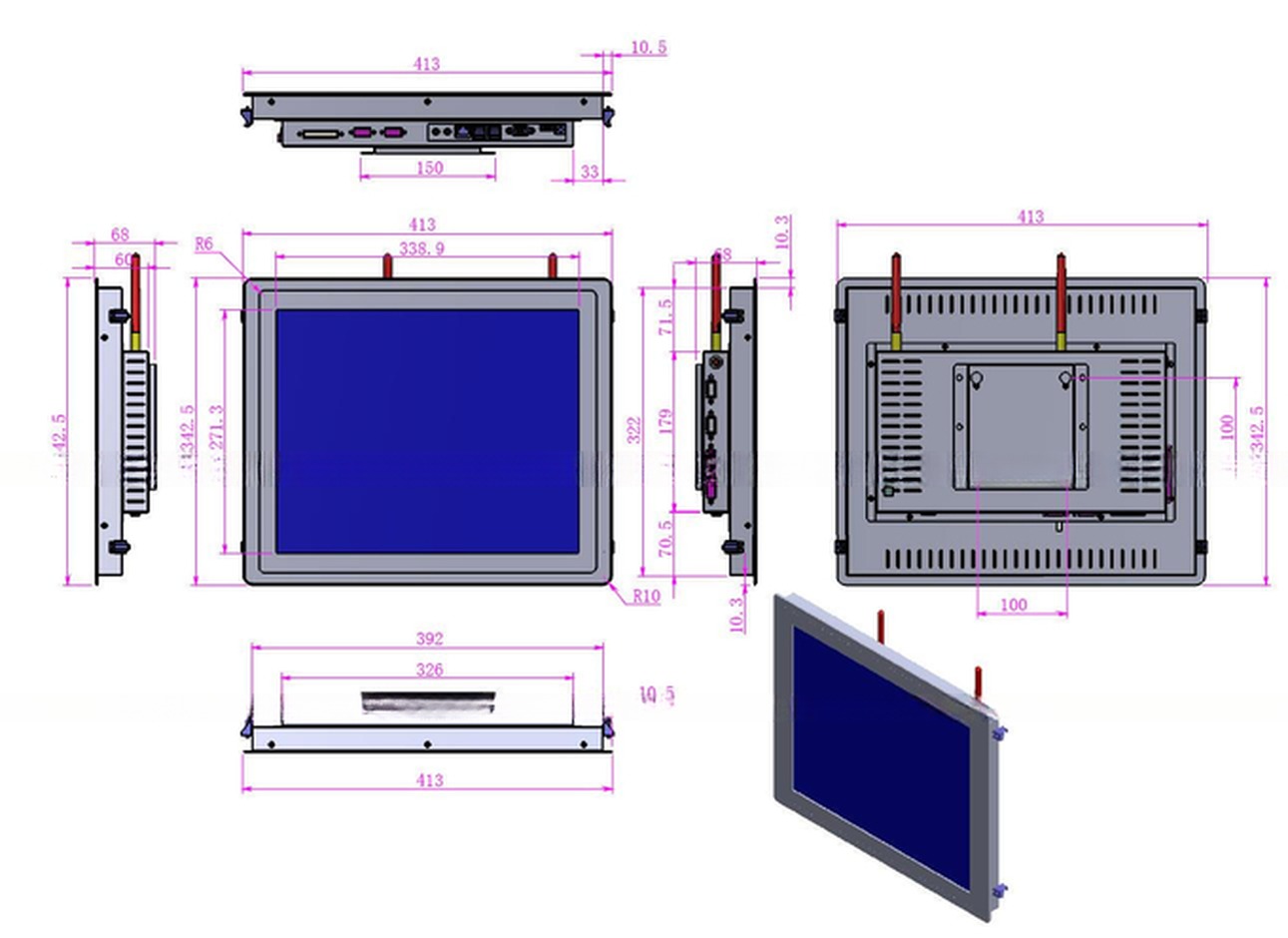 High Brightness 17 Inch Industrial Touchscreen PC Android Panel HMI For Automation Kiosk