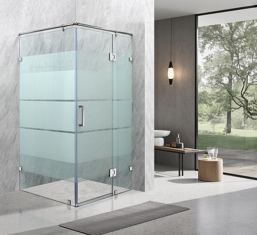 Affordable Shower Enclosures With White Printing Glass And Aluminum Frame