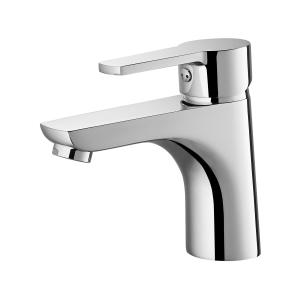 Quality Chrome Finish Zinc Handle Wash Basin Faucet Contemporary Water Tap 137mm Height wholesale
