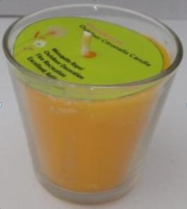 Quality Yellow Citronella glassl scented candle with the printed card wholesale