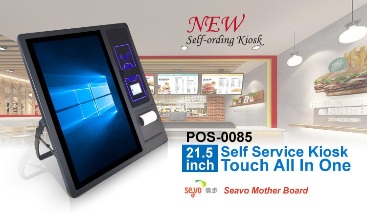 Windows Operation System Queue Management System Kiosk for Advertising in Restaurants