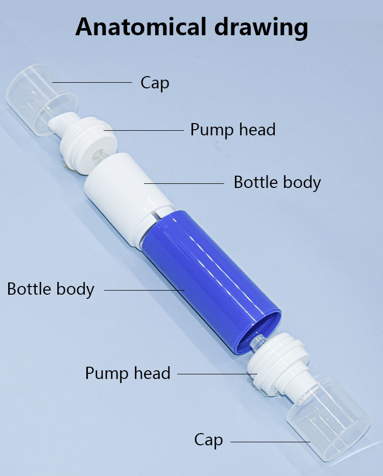 15ml+30ml Double-Ended Airless Pump Bottle Lotion serum bottle Skin care Packaging UKA61