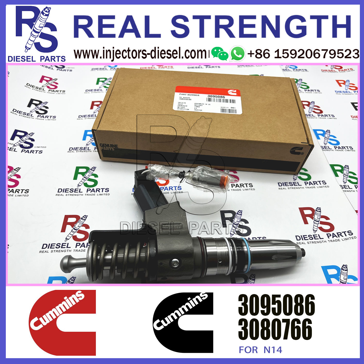 3083846 Diesel Fuel Injector N14 Common Rail Injector 3095086 3609796 3095040 3411763