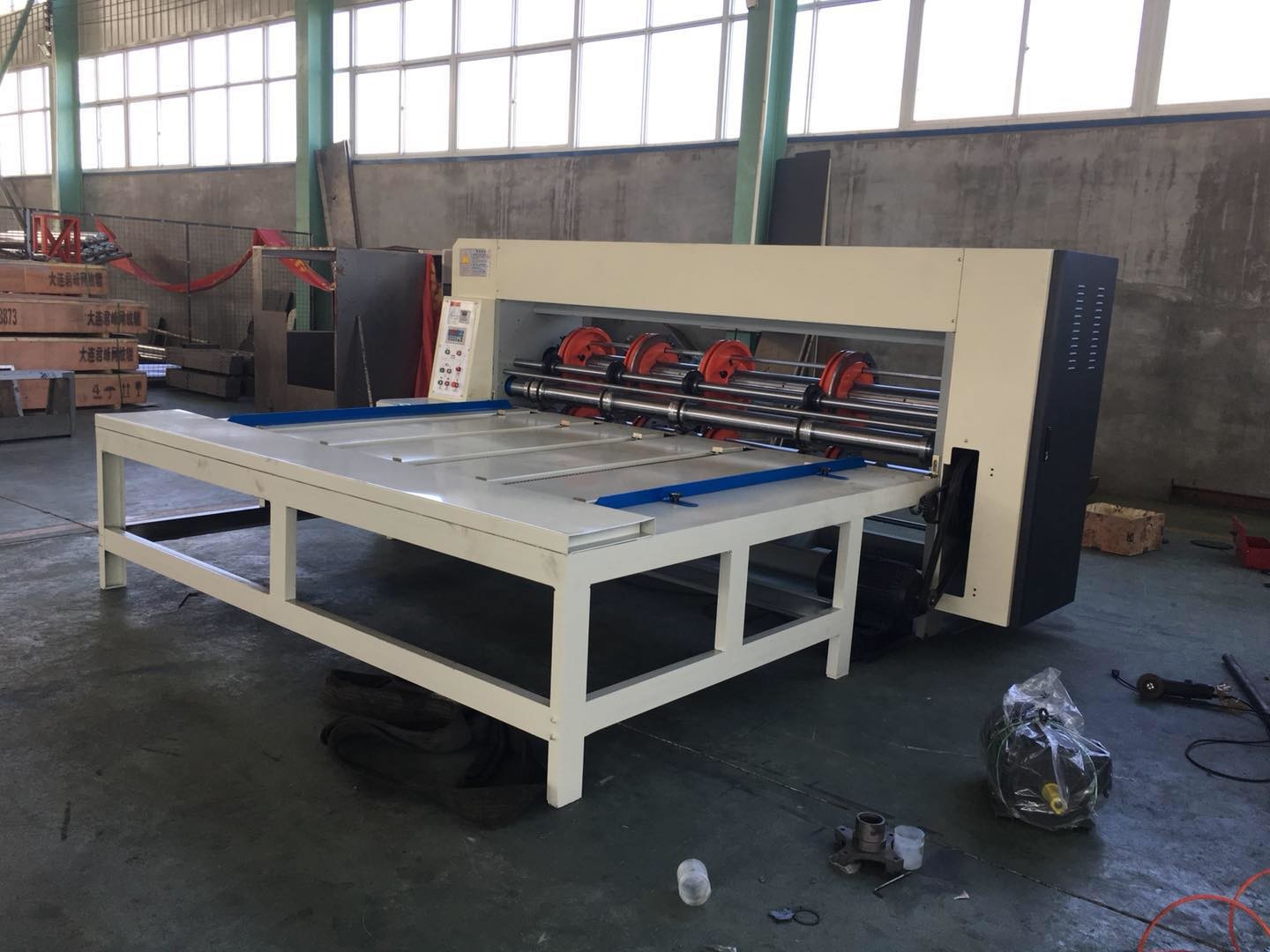 80 Pcs/Min Rs4 Corrugated Slitter Machine , Thickness 11mm Rotary Slotter Machine