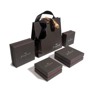 Quality Offset Printing 300gsm Black Paper Bags With Handles wholesale