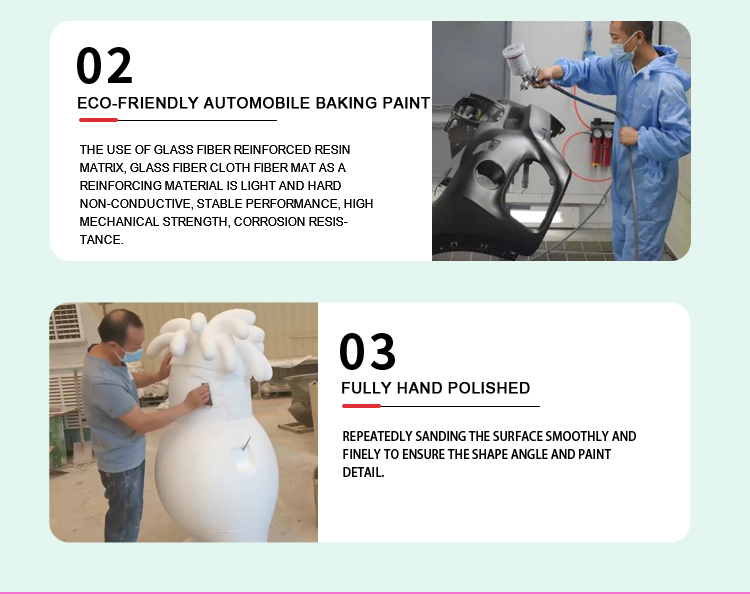 Custom Large Dessert Sculptures Storefront Decor Visual Merchandising Mall Decor Fibreglass Ice Cream Shop Display Statues