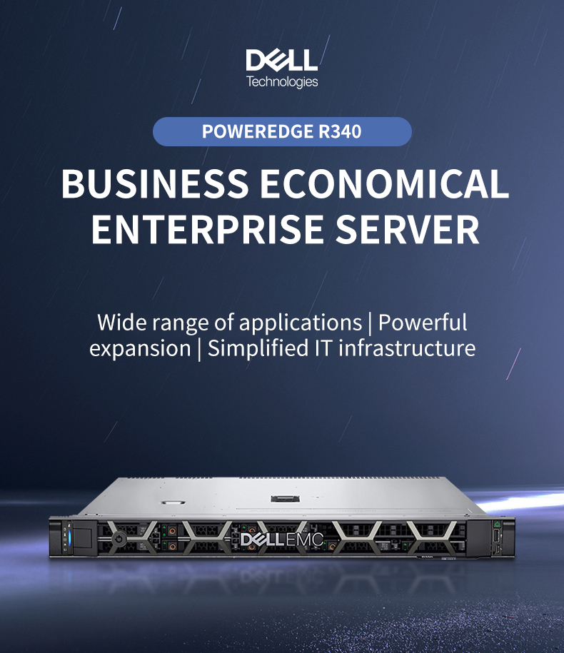 Brand new Delll 1U Server R340 Xeon E-2224G 8GB 1TB