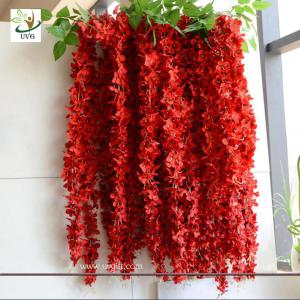 Quality UVG WIS006 Red artificial wisteria hanging wedding flower decoration imported from china wholesale