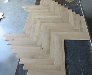 Quality White Oak Herringbone Engineered Parquet Flooring, Smoked, Color 04 wholesale