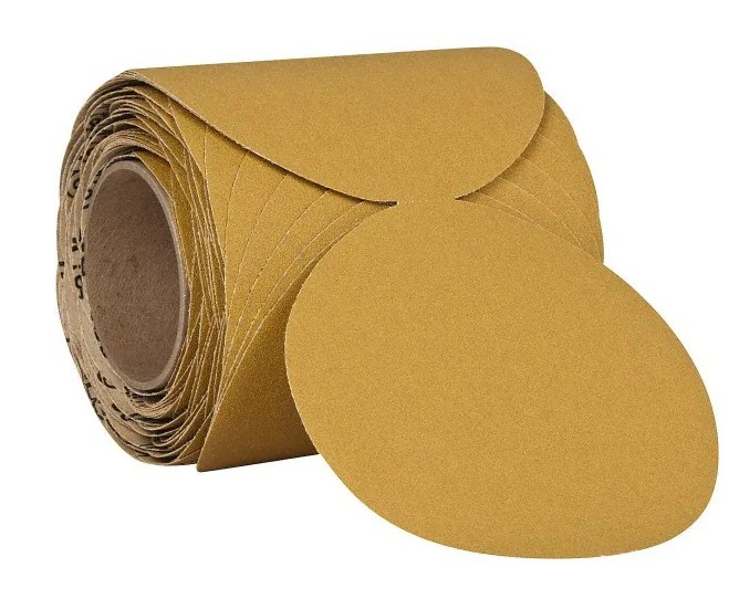6inch 15hole Hook Loop Sandpaper Discs Gold Aluminum Oxide PSA Automotive