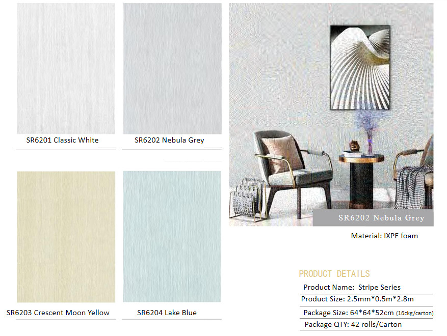 Multiple Colors Odorless Self Adhesive Pe Foam Wallpaper For Home Decoration