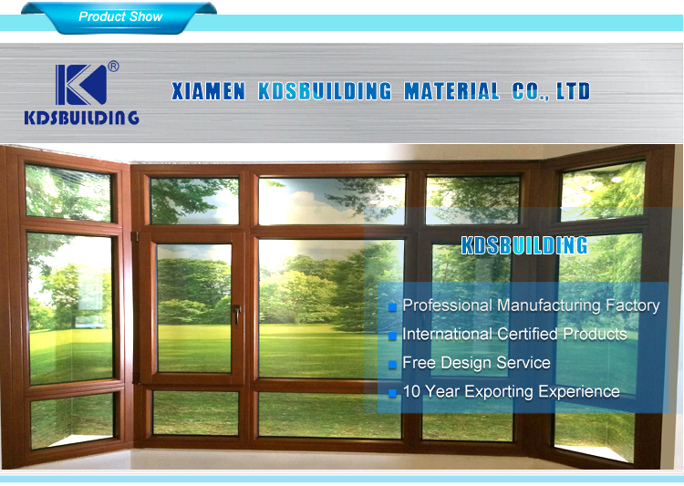 KDSBuilding Modern Solid Grill Design Mosquito Anti Theft Double Glaze Wooden casement window